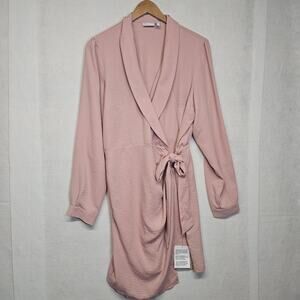 ASOS DESIGN Collared Wrap Mini Dress Rose Pink NWOT Size 8